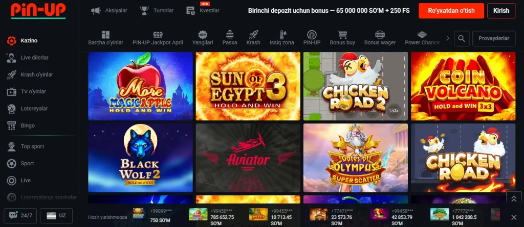 Pin-Up Casino onlayn o'yin sharhi