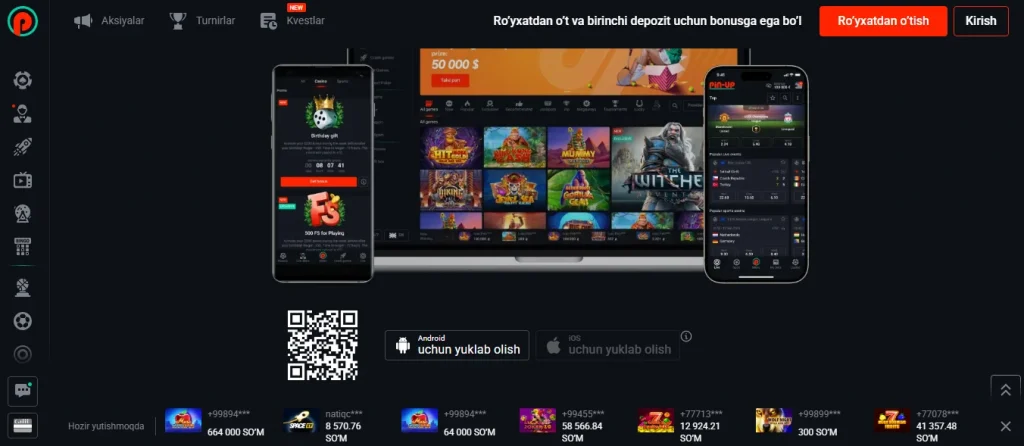 Pin Up UZ mobil ilovasi